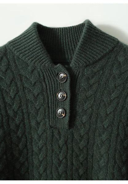 Adriana | Pull à Tresses avec Col et Boutons