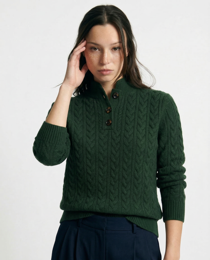 Adriana | Pull à Tresses avec Col et Boutons